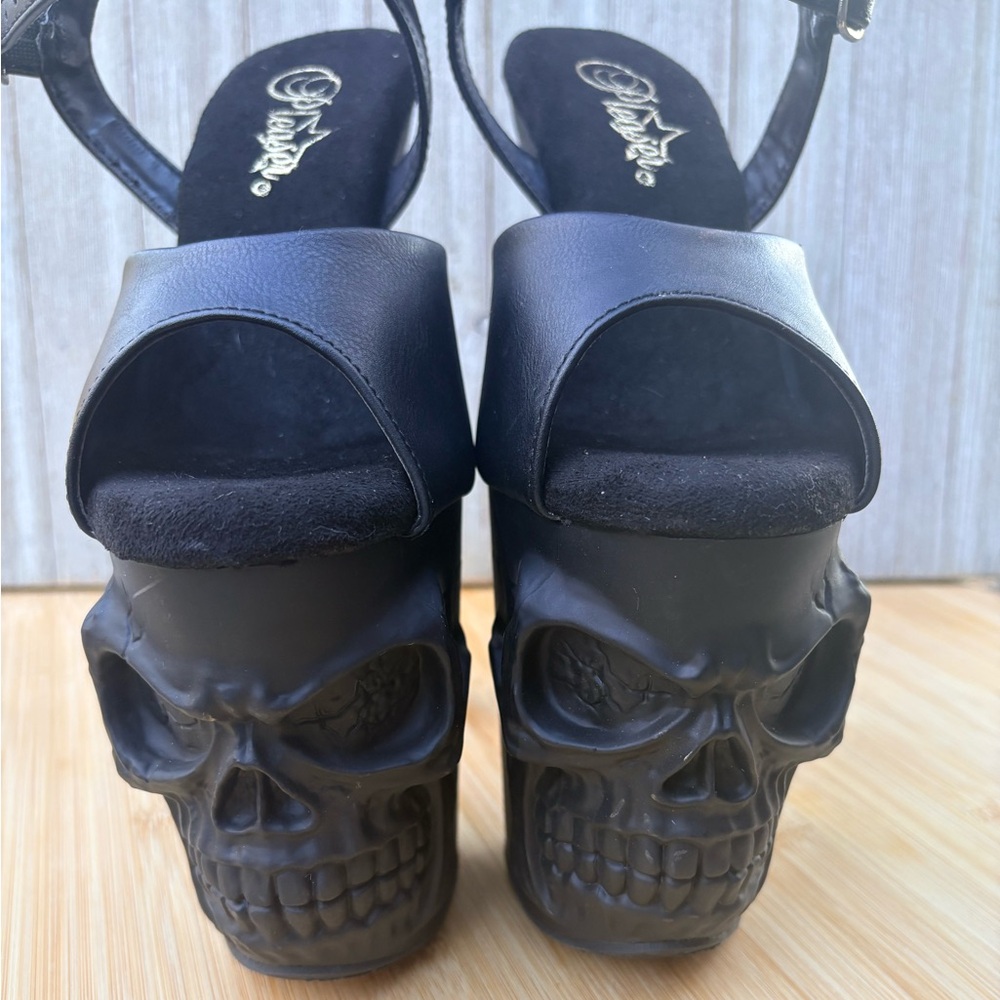 NEW Pleaser RAPTURE Skull Platform Heels Stiletto Exotic Pole Dance Black Size 6